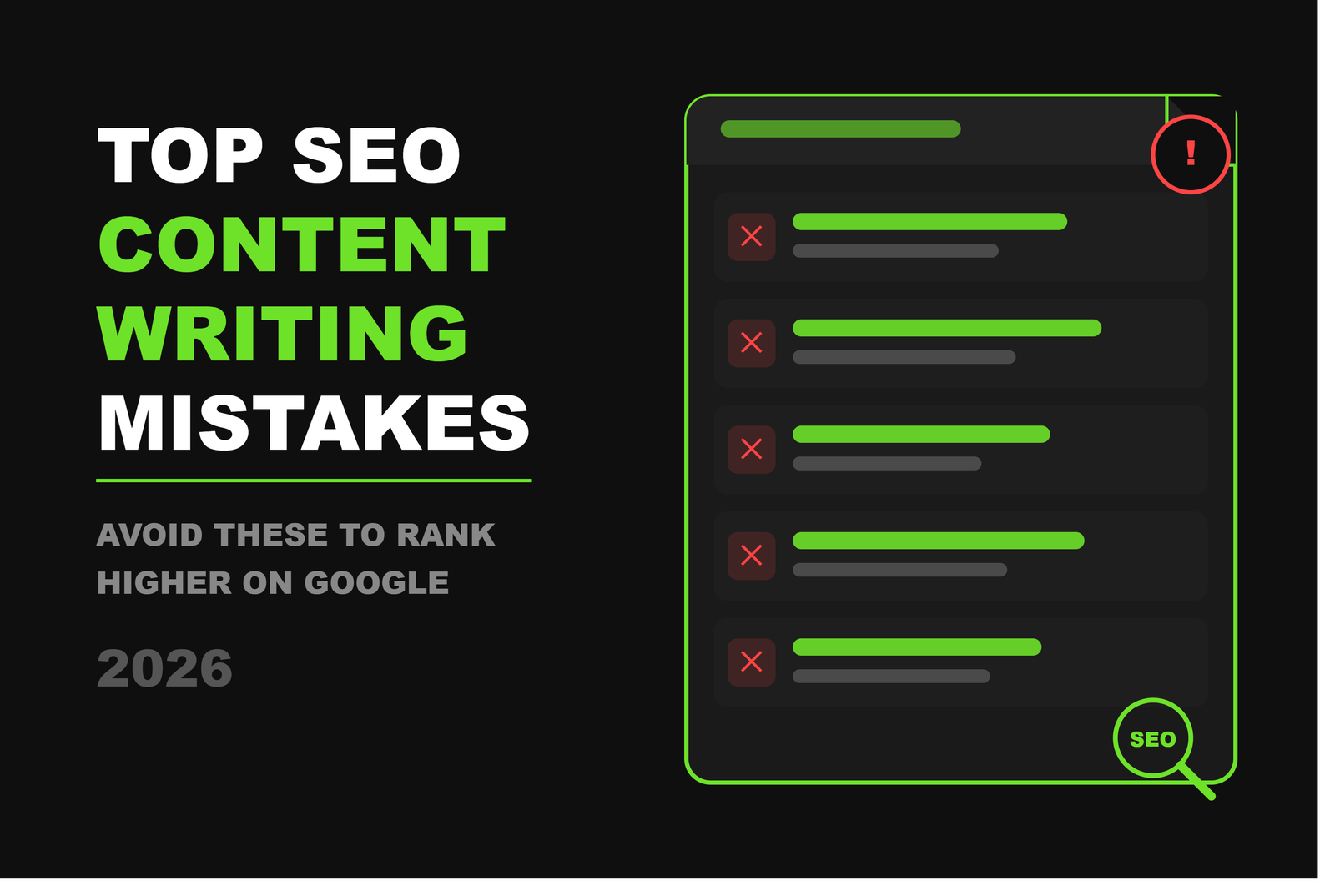 Top SEO Content Writing Mistakes - What to Do Instead?